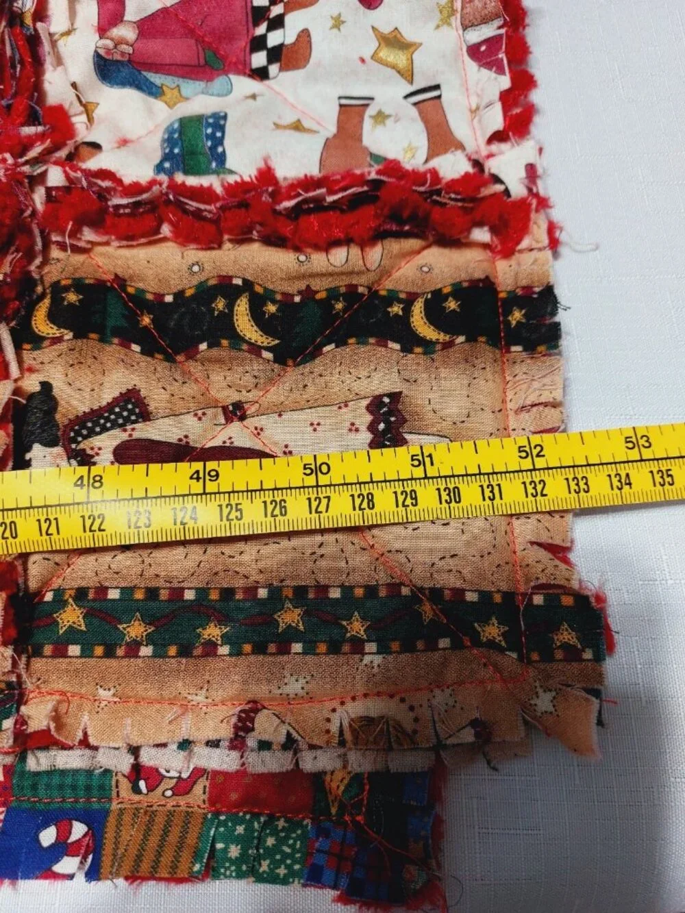Christmas Rag Lap Throw Quilt 52